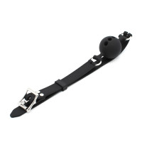 Silicone Ball Gag with Holes Black