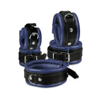 Leather Anklecuffs Blue - 6,5 cm