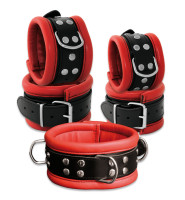 Leather Anklecuffs Red - 6,5 cm