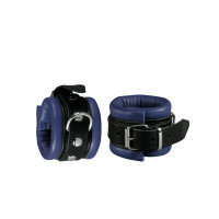 Leather Handcuffs Blue - 5 cm