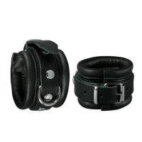 Leather Handcuffs Black - 5 cm