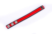 Rainbow Leather Cock Strap - Black & Red