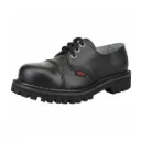 Angry Itch 03-Loch Leder Schuhe Schwarz